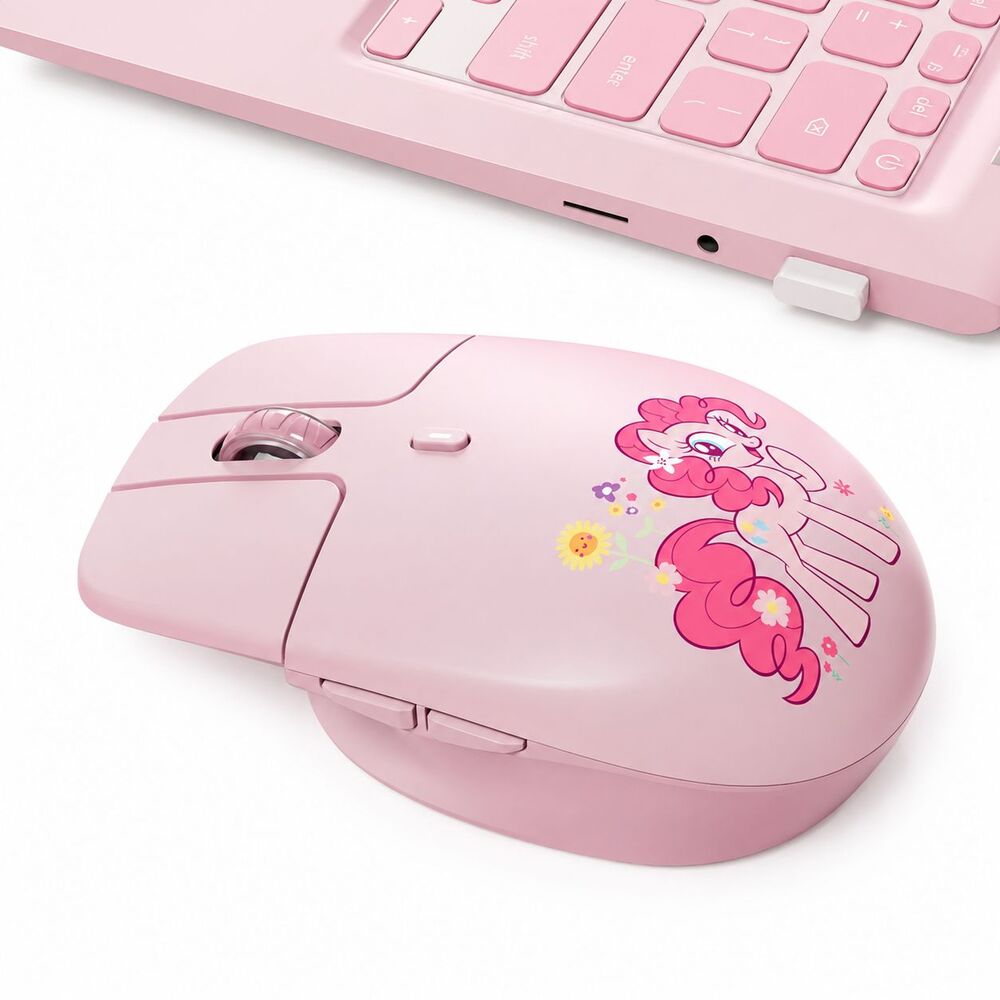 My Little Pony Pink Wireless Mouse Floating Button Design 2.4GHz Dual-Mode - NEW